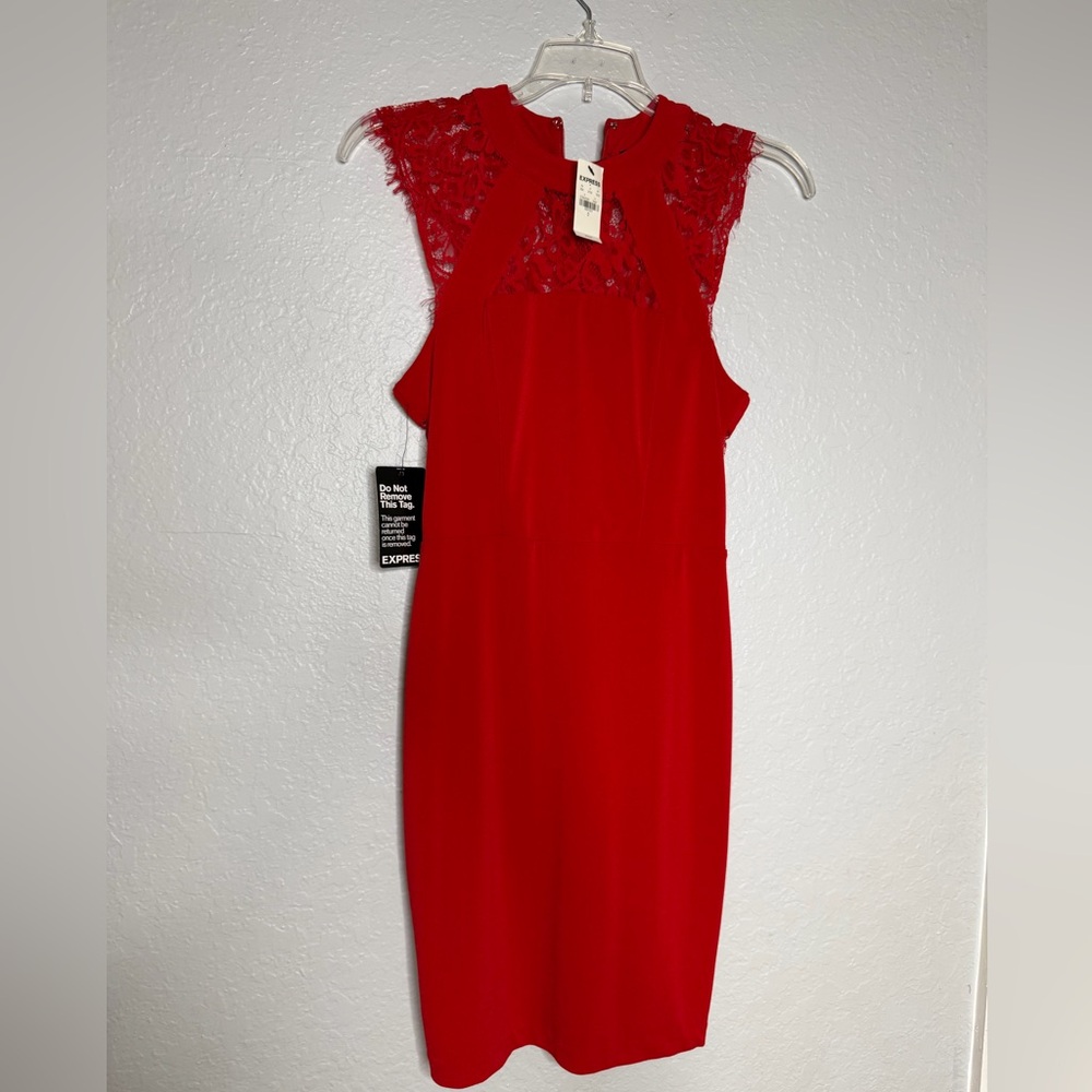 Elegant Red Lace Women's Dress